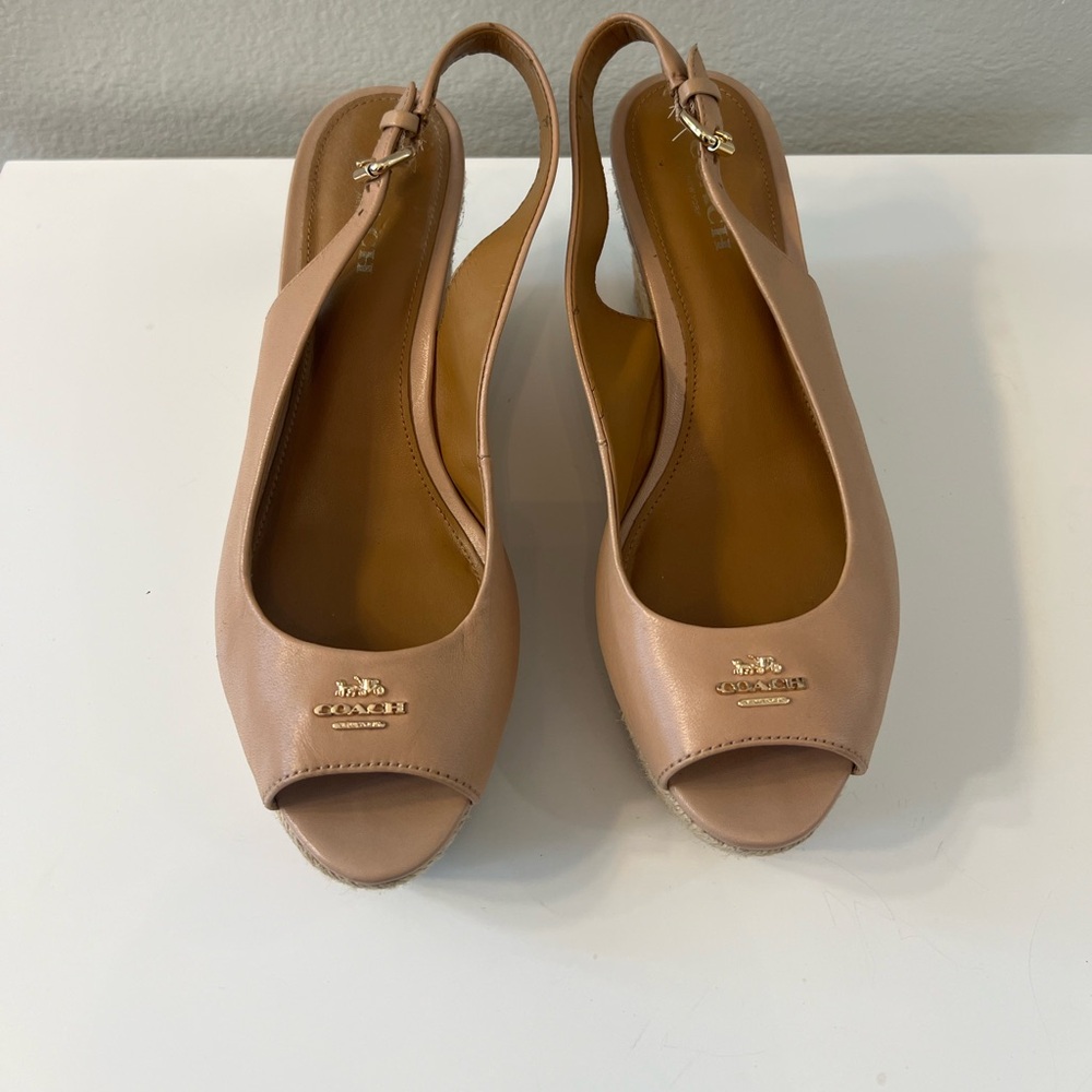 Nude coach wedges used, no returns accepted